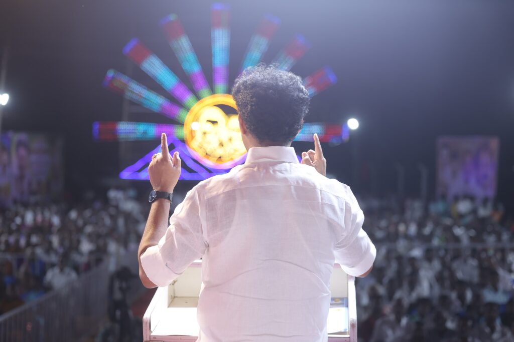 Minister Anbil Mahesh Poyyamozhi and Minister Govi Chezhian at Arima 72 event in Trichy East.