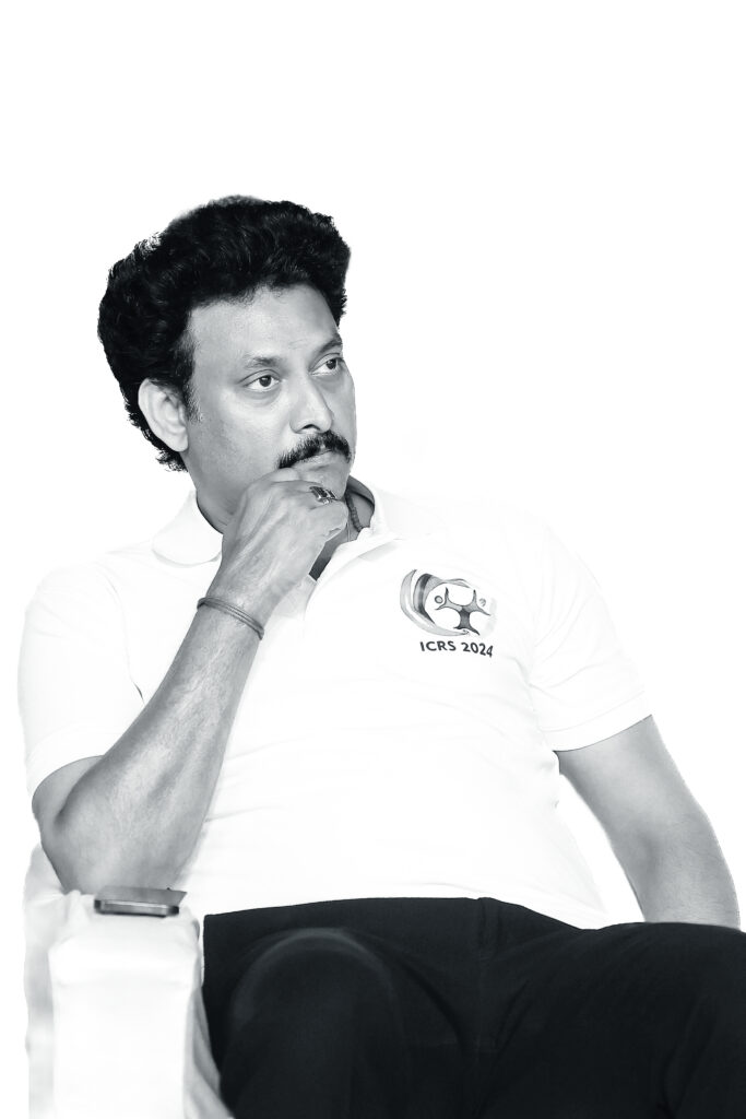 Focused look of Anbil Mahesh poyyamozhi