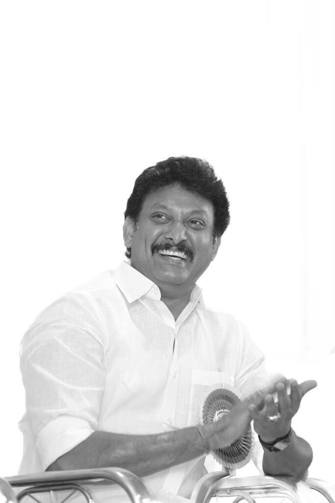 Anbil Mahesh enjoying the speech