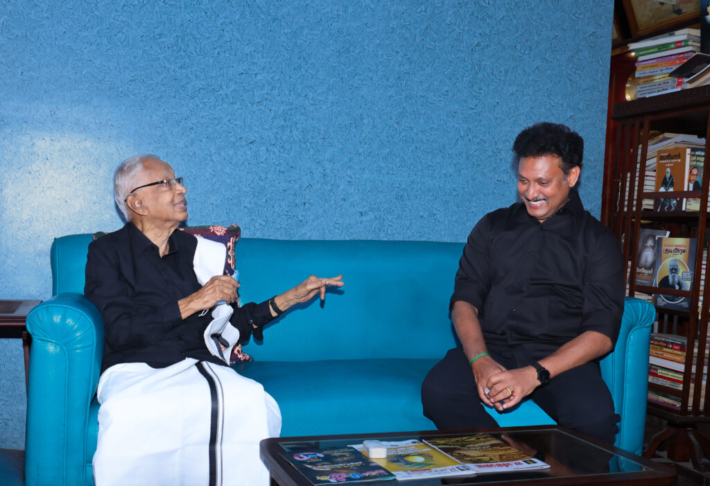 Anbil Mahesh Poyyamozhi at the people's edition and ebook launch event of NEP2020- Madhayaanai at Periyar thidal