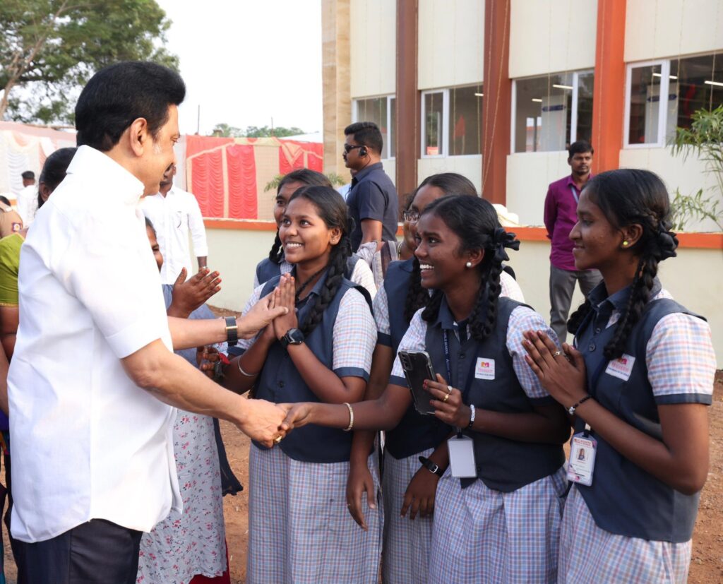CM MK Stalin interacting with students