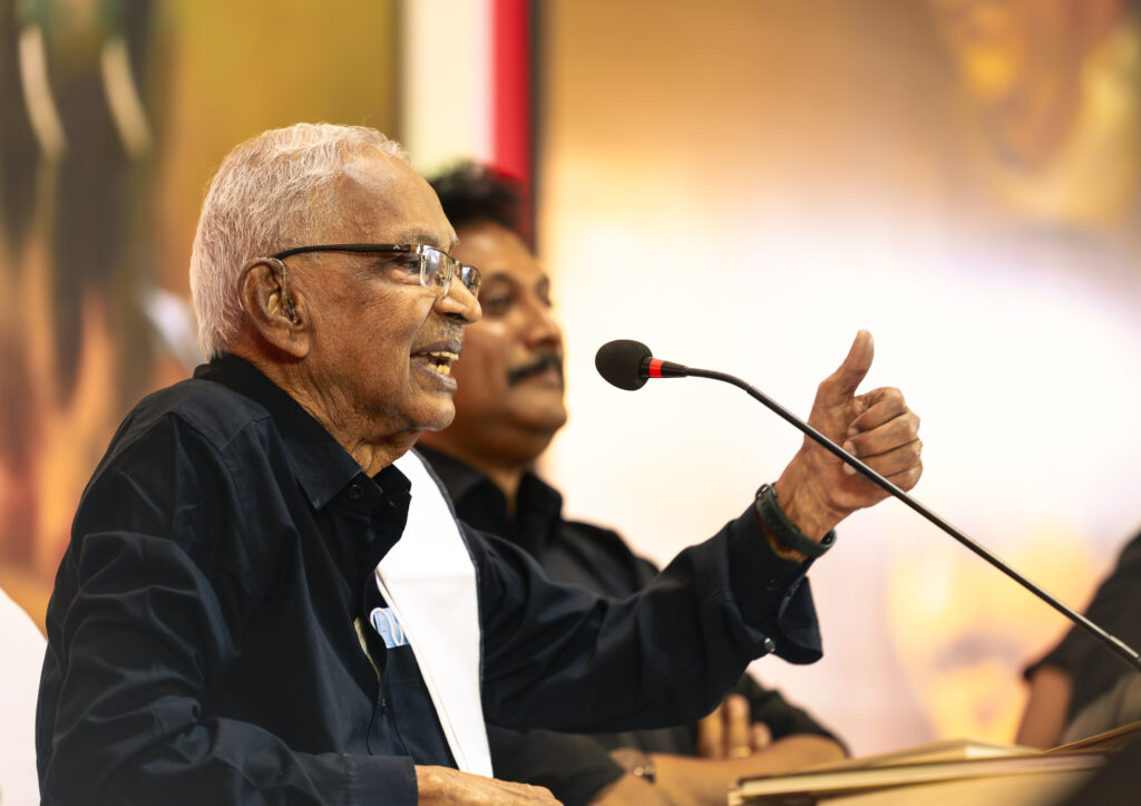 Anbil Mahesh Poyyamozhi at the people's edition and ebook launch event of NEP2020- Madhayaanai at Periyar thidal