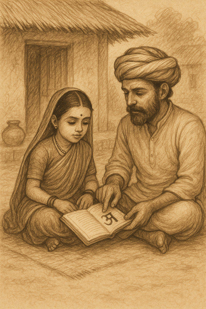 Savithribhai Phule with her husband AI image