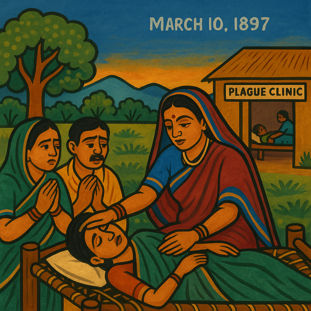 Savithribhai Phule at Plague clinic