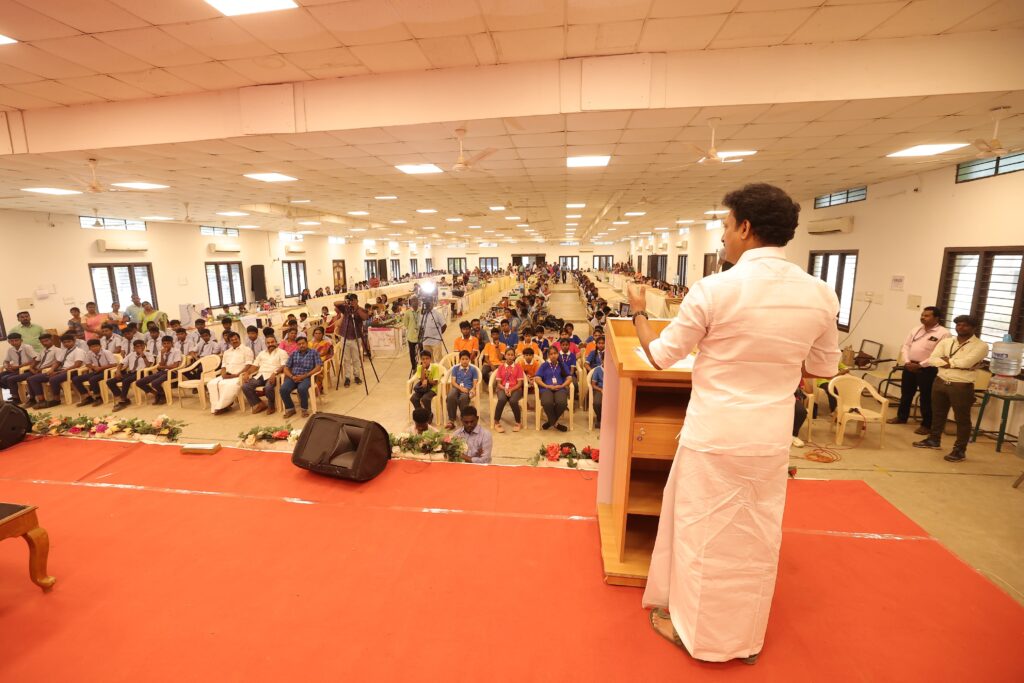 MINISTER ANBIL MAHESH POYYAMOZHI ADDRESSING THE GATHERING
